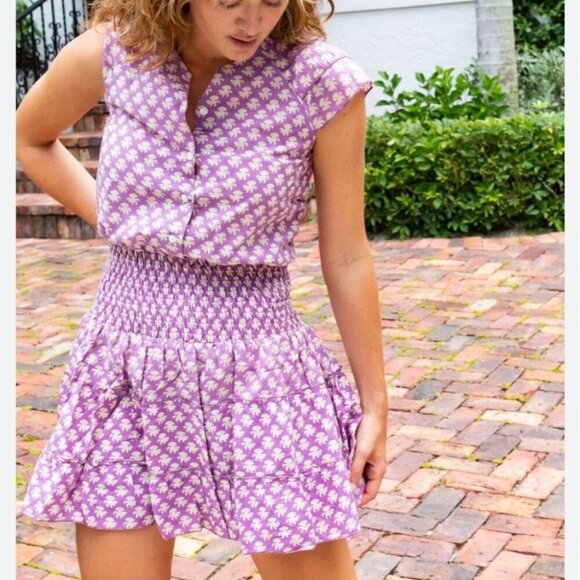 Perry Walker Collective Jenny Mini Dress Size 6 size 8 Boho Floral Green Pink - Picture 3 of 12